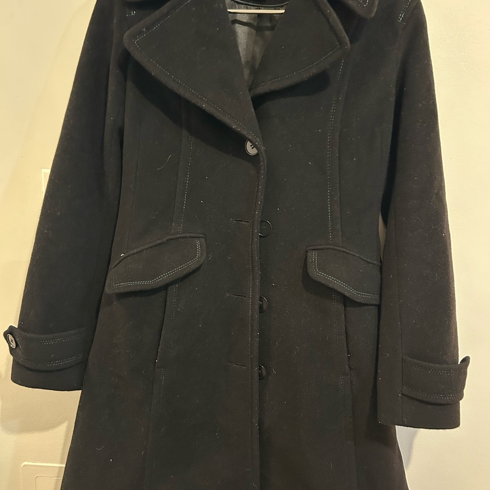 DKNY Black Pea Coat